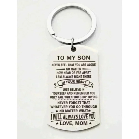 To My Son I'll Always Love You Keychain Stainless Steel - Picture 1 of 2